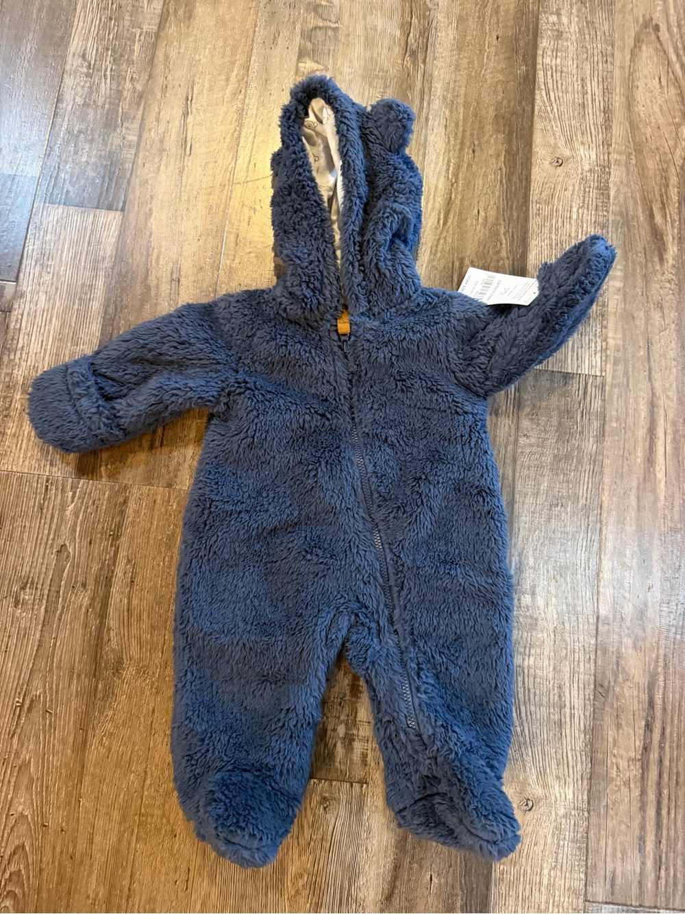 Carters newborn NWT Cozy Navy Plush Hooded One-Piece for Kids